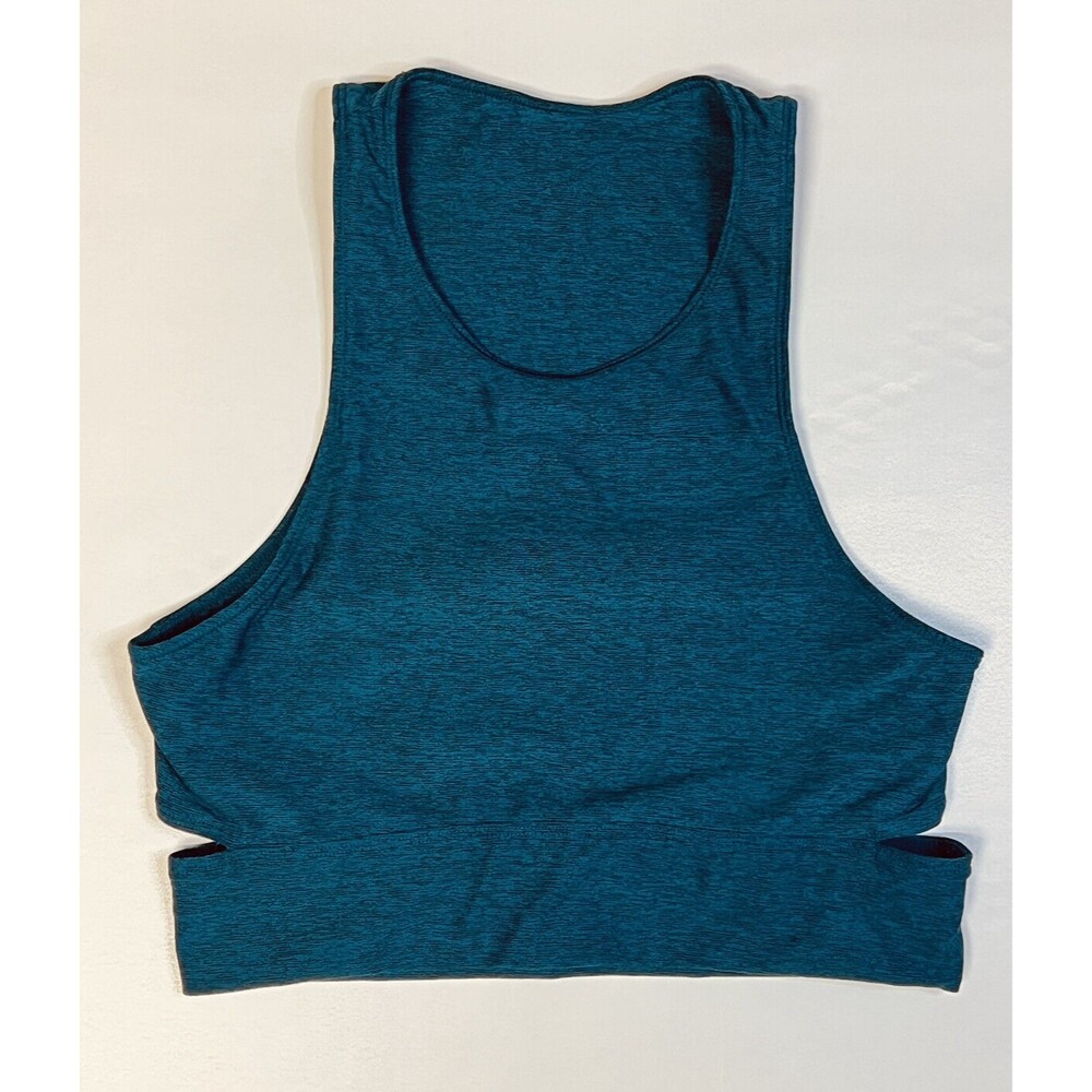 Outdoor Voices Cropped Sports Top Tank Split Back Compression  Blue XS